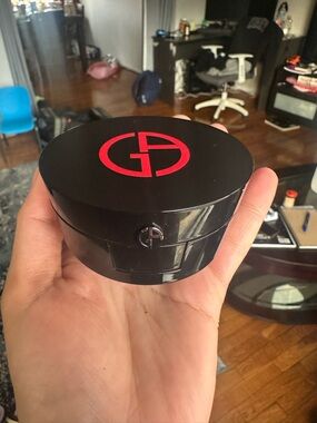 Giorgio Armani Black Compact with Red Logo